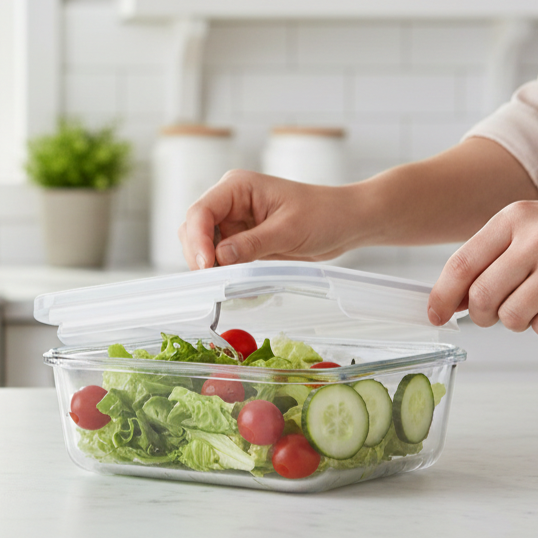 850ML Rectangular Glass Container with Lid (1802) by Limon - All-In-One Store Pakistan