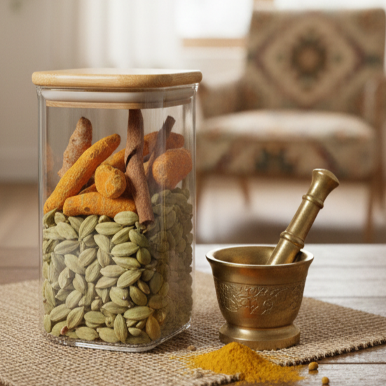 500ml Square Food Storage Jar with Wooden Lid (2197) by Limon - All-In-One Store Pakistan