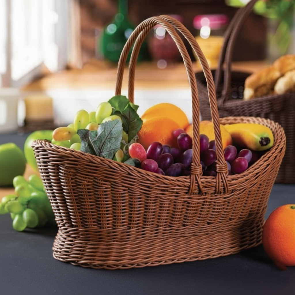 Woven Handmade Basket with Handles (51013) by Ziba - All-In-One Store Pakistan