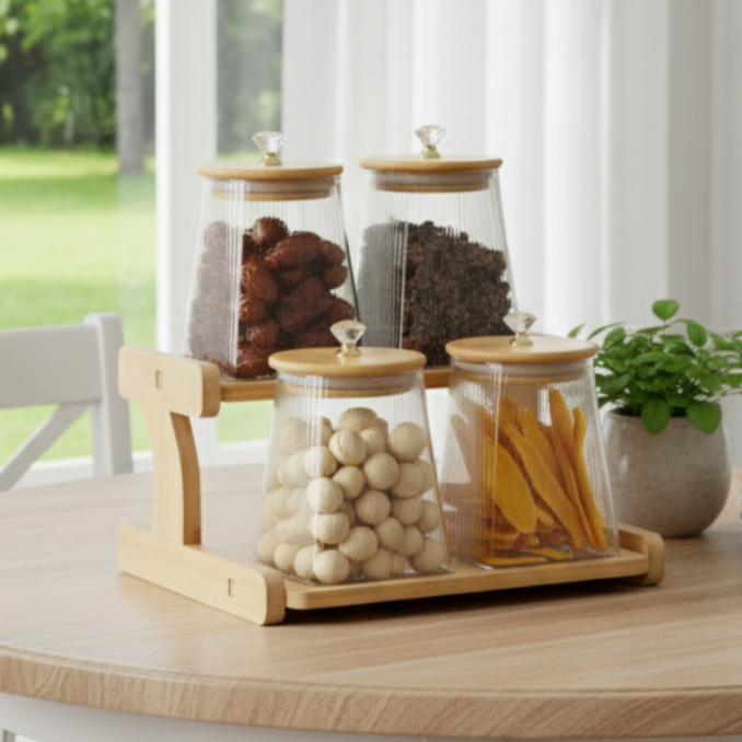 WoodCrest Ribbed & Tinted Glass Display (1111) - All-In-One Store Pakistan