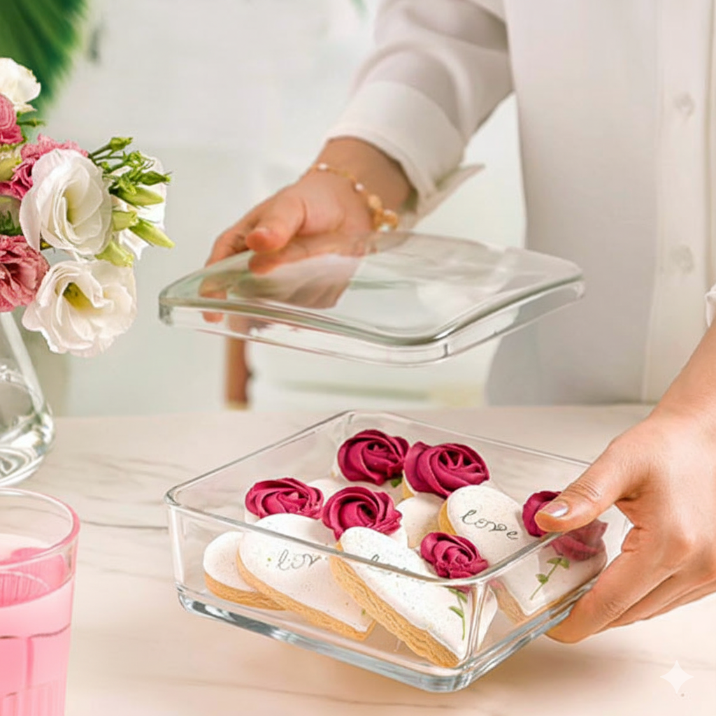 CrystalVault Glass Snacks Box (2154) By Limon - All-In-One Store Pakistan