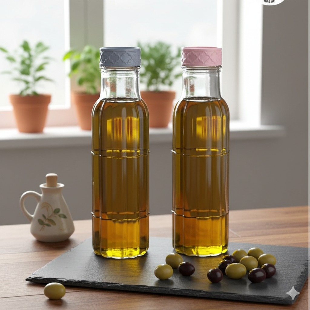 Ribbed Elegance Glass Bottle 1100ml (1934) by Limon - All-In-One Store Pakistan