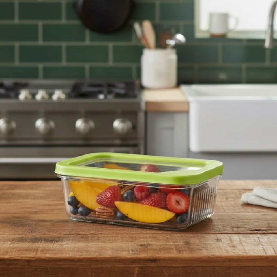 Unbreakable Glass Container (450ml) with Lid (2099) by Limon - All-In-One Store Pakistan