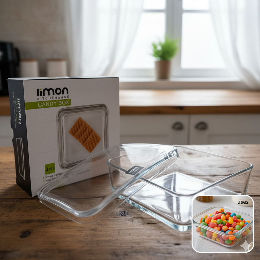 CrystalVault Glass Snacks Box (2154) By Limon - All-In-One Store Pakistan