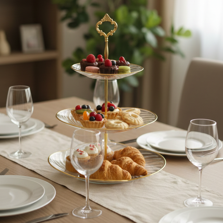 DelightTower 3-Tier Golden Serving Stand - All-In-One Store Pakistan
