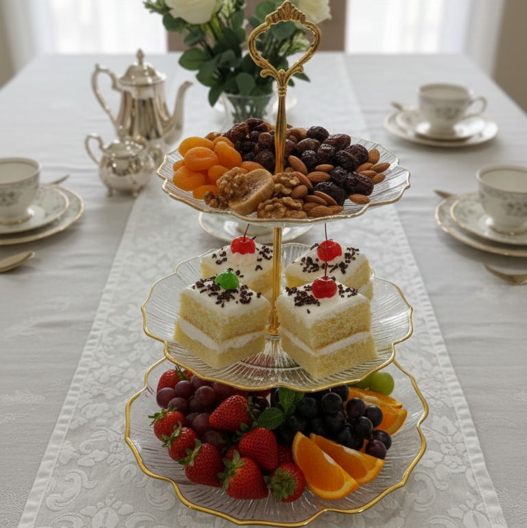 DelightTower 3-Tier Golden Serving Stand - All-In-One Store Pakistan