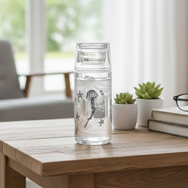 Printed 800ml Glass Carafe (2358) by Limon - All-In-One Store Pakistan