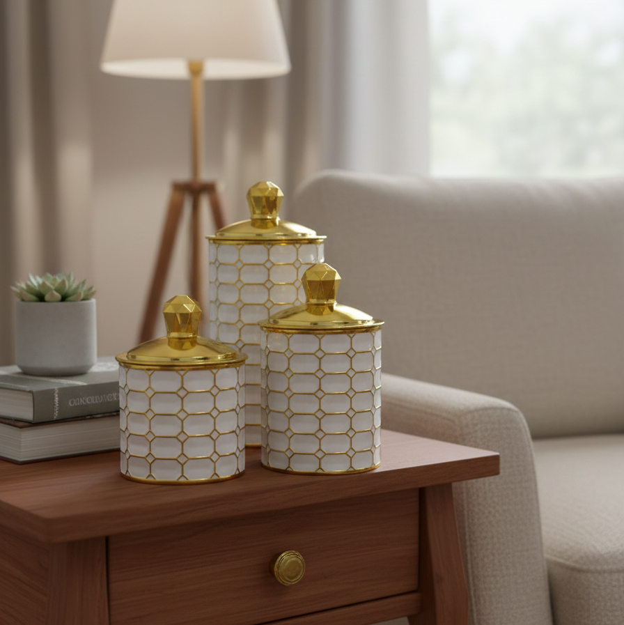 Octagon & Diamond Canister Trio - Solid - All-In-One Store Pakistan
