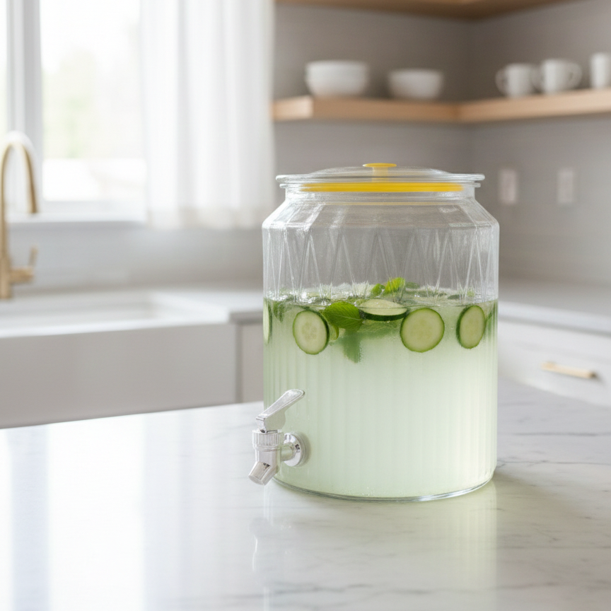 EasyPour 8L Round Beverage Dispenser - All-In-One Store Pakistan