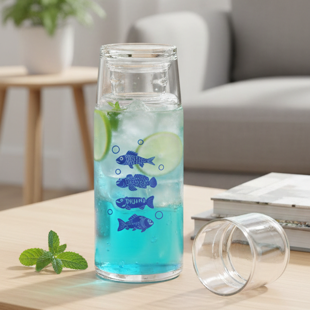 Printed 800ml Glass Carafe (2358) by Limon - All-In-One Store Pakistan