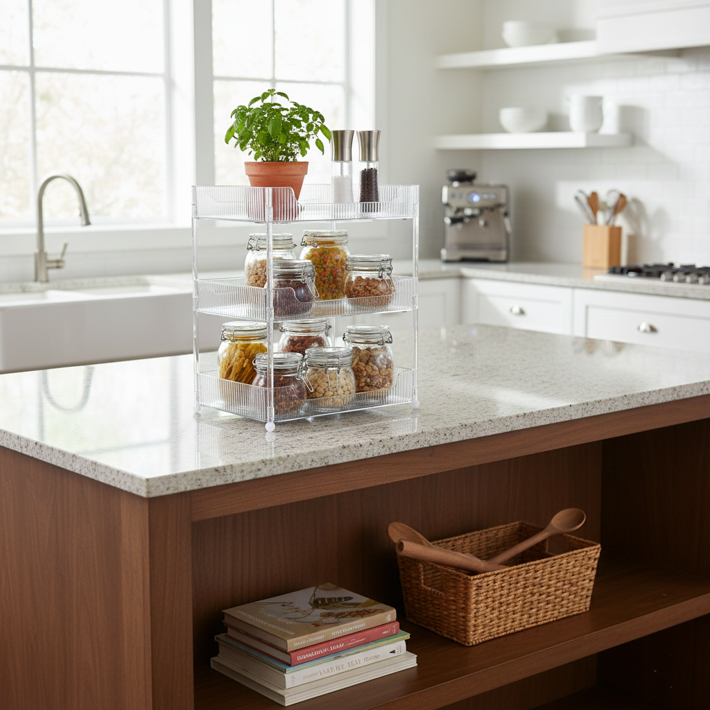 ClearStack 3-Tier Ribbed Acrylic Organizer - All-In-One Store Pakistan
