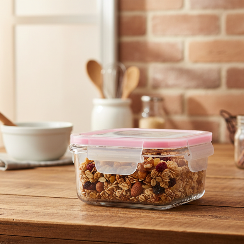 440ML Square Glass Container with Lid (2014) by Limon - All-In-One Store Pakistan