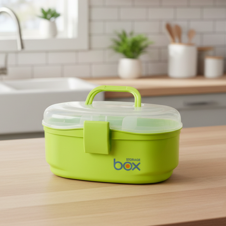 QuickStore Oval Storage Box with Snaplock & Handle - All-In-One Store Pakistan
