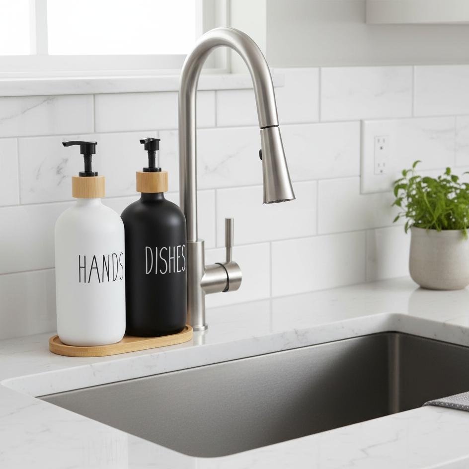 HandiDish Luxe Glass Dispenser Set - All-In-One Store Pakistan