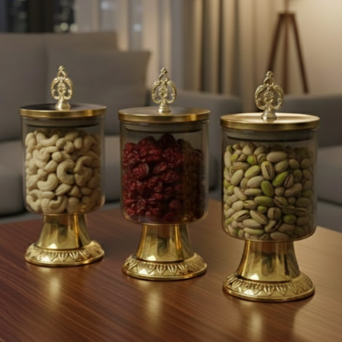 3Pcs Royal Lid Airtight Glass Jar (1124) - All-In-One Store Pakistan