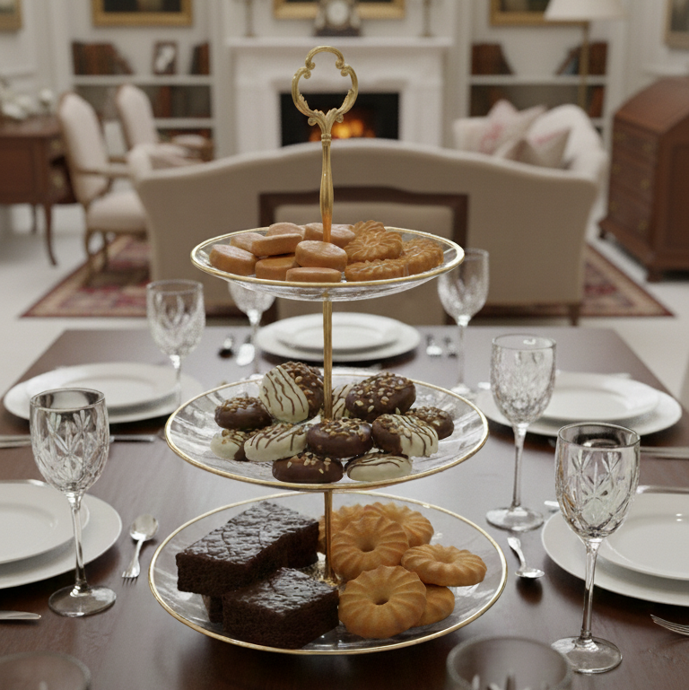 DelightTower 3-Tier Golden Serving Stand - All-In-One Store Pakistan