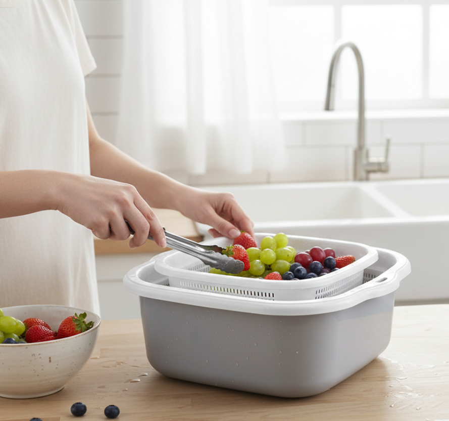 4-Pcs Multi-Use Colander & Bowl Set (026) by Limon - All-In-One Store Pakistan