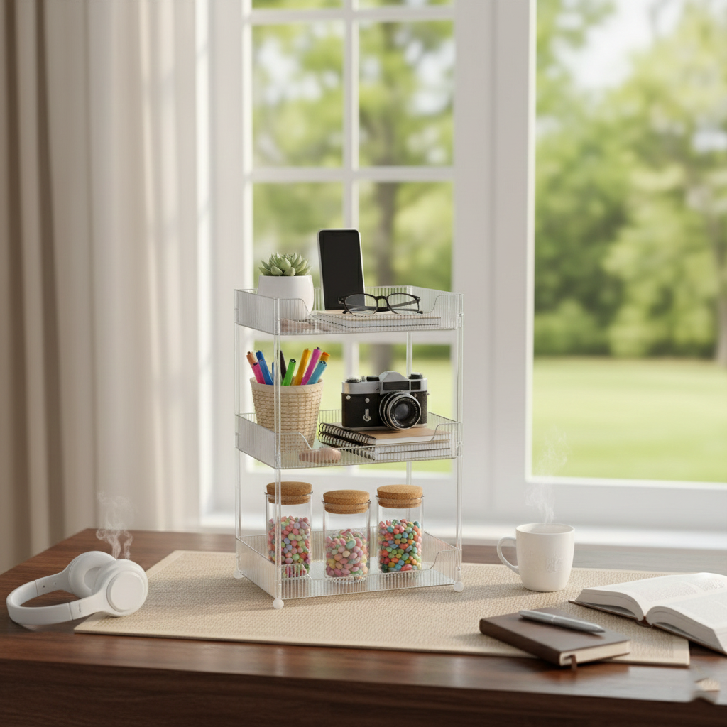 ClearStack 3-Tier Ribbed Acrylic Organizer - All-In-One Store Pakistan