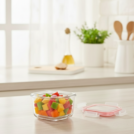 200ML Square Glass Container with Lid (1976) by Limon - All-In-One Store Pakistan