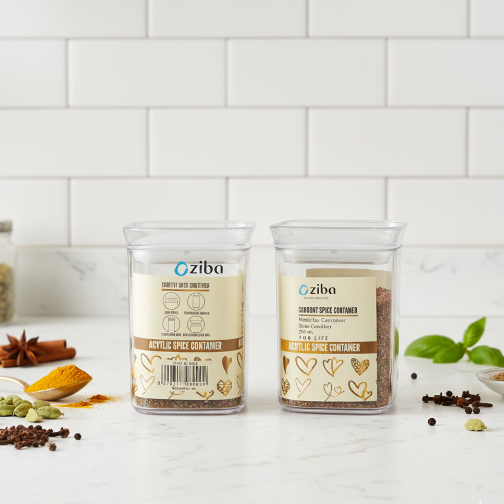 Signature Acrylic Stackable Airtight Jar with Transparent Lid by Ziba - All-In-One Store Pakistan
