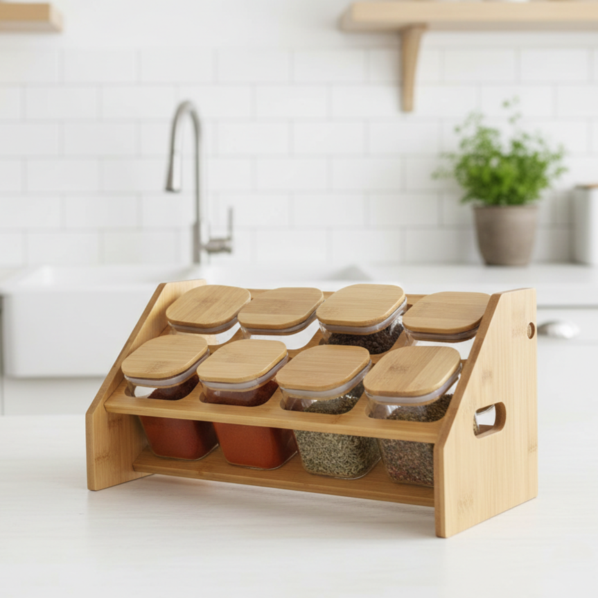 Angled Countertop Organizer for Kitchen Herbs & Seasonings (1139) - All-In-One Store Pakistan