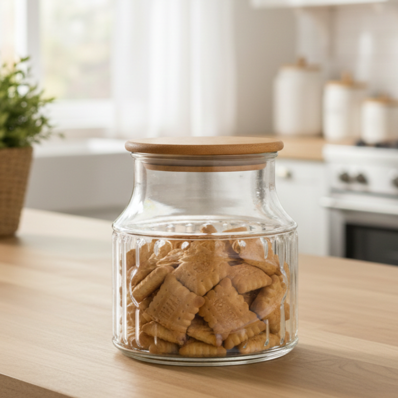 3-Pcs 800ml Home Made Glass Jars Set with Airight Lids (2263) by Limon - All-In-One Store Pakistan