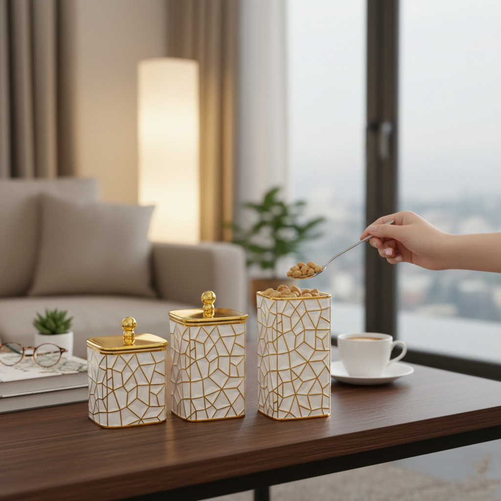 Fractured Gold Canister Trio - Solid - All-In-One Store Pakistan