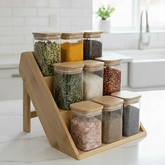 3-Tier Bamboo Spice Staircase (1130) - All-In-One Store Pakistan