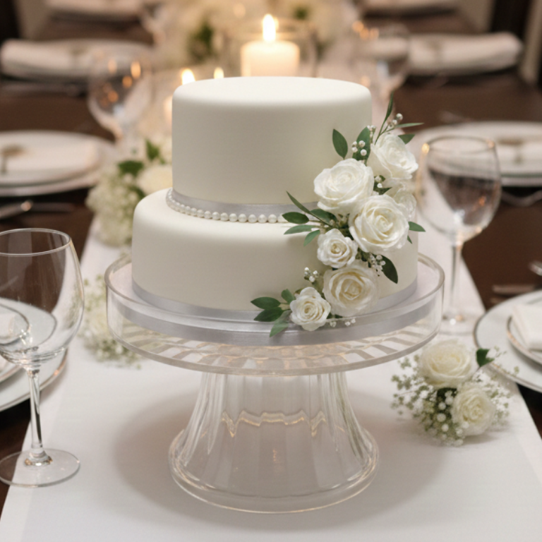 Elegant Acrylic Cake Serving Platter - All-In-One Store Pakistan