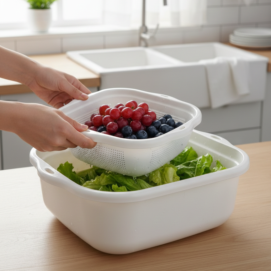 4-Pcs Multi-Use Colander & Bowl Set (026) by Limon - All-In-One Store Pakistan