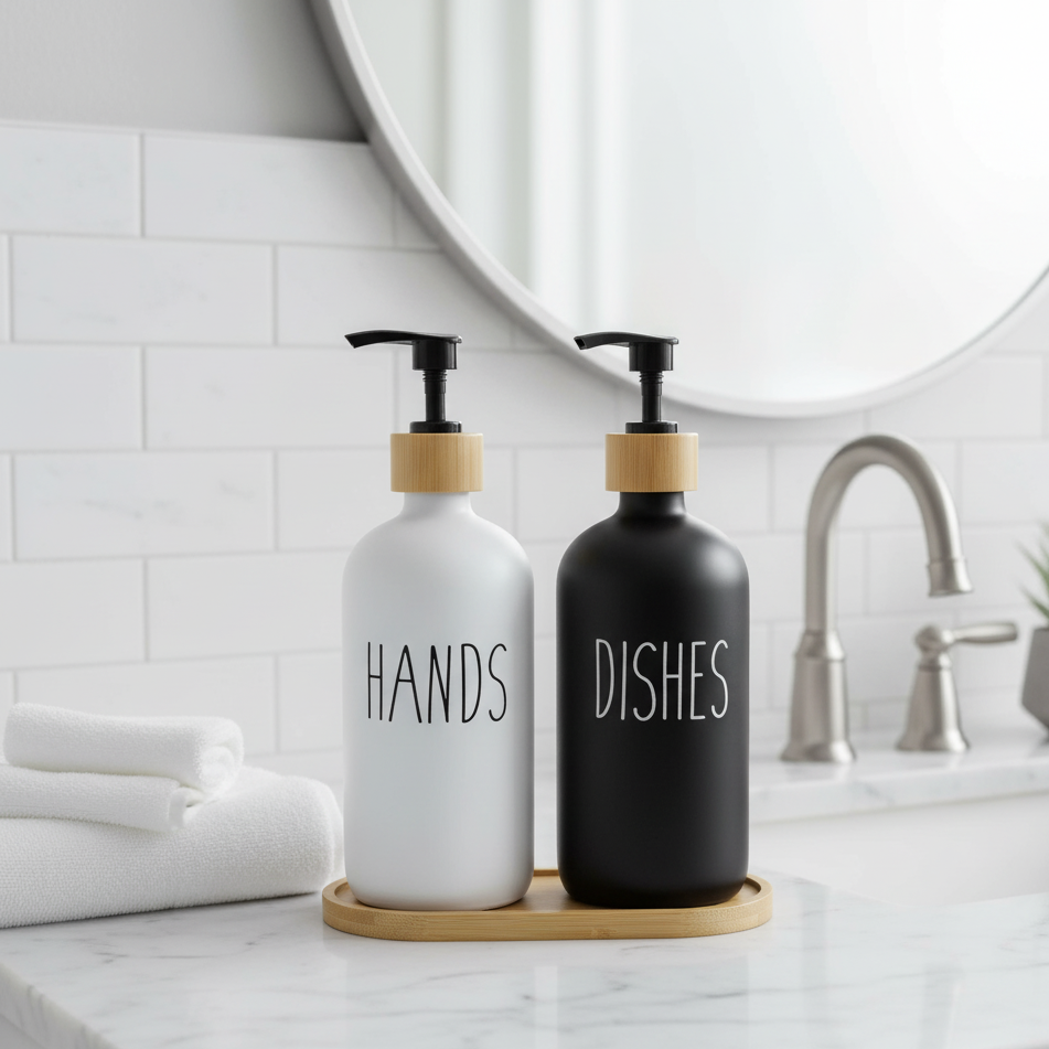 HandiDish Luxe Glass Dispenser Set - All-In-One Store Pakistan