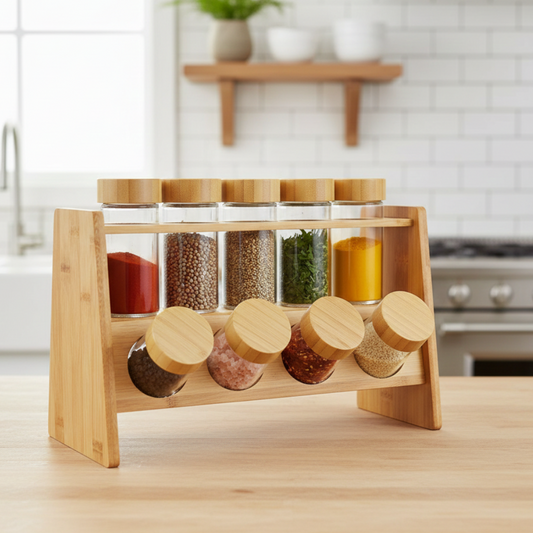 8-Pcs Glass Spice Storage Jars Ensemble (1104) - All-In-One Store Pakistan