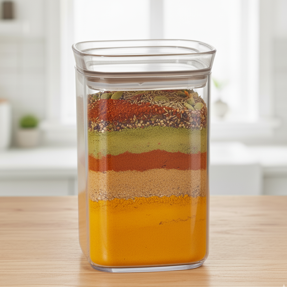 Signature Acrylic Stackable Airtight Jar with Transparent Lid by Ziba - All-In-One Store Pakistan
