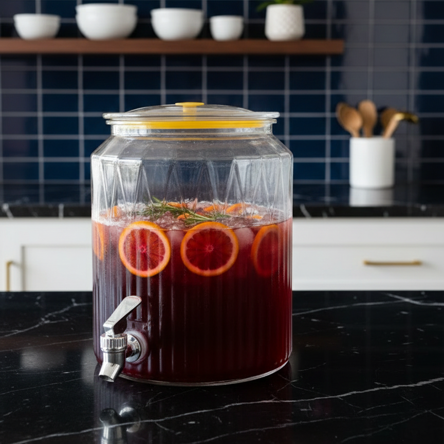 EasyPour 8L Round Beverage Dispenser - All-In-One Store Pakistan