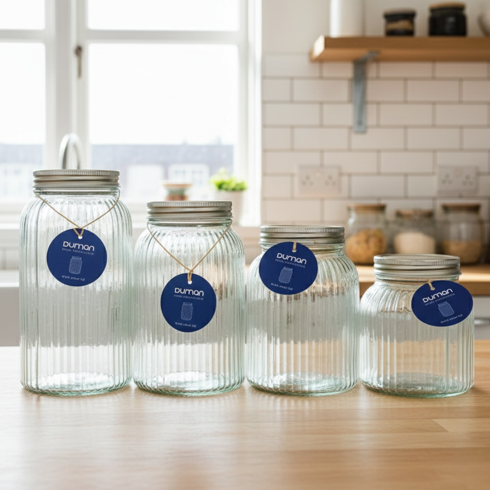 SilverTop Glass Jars by Duman - All-In-One Store Pakistan