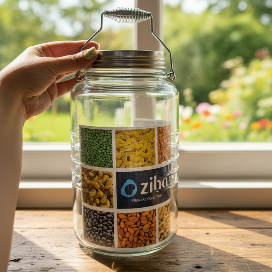 Bavaria's Glass Jar with Handle – 2200ml (11346) – by Ziba - All-In-One Store Pakistan
