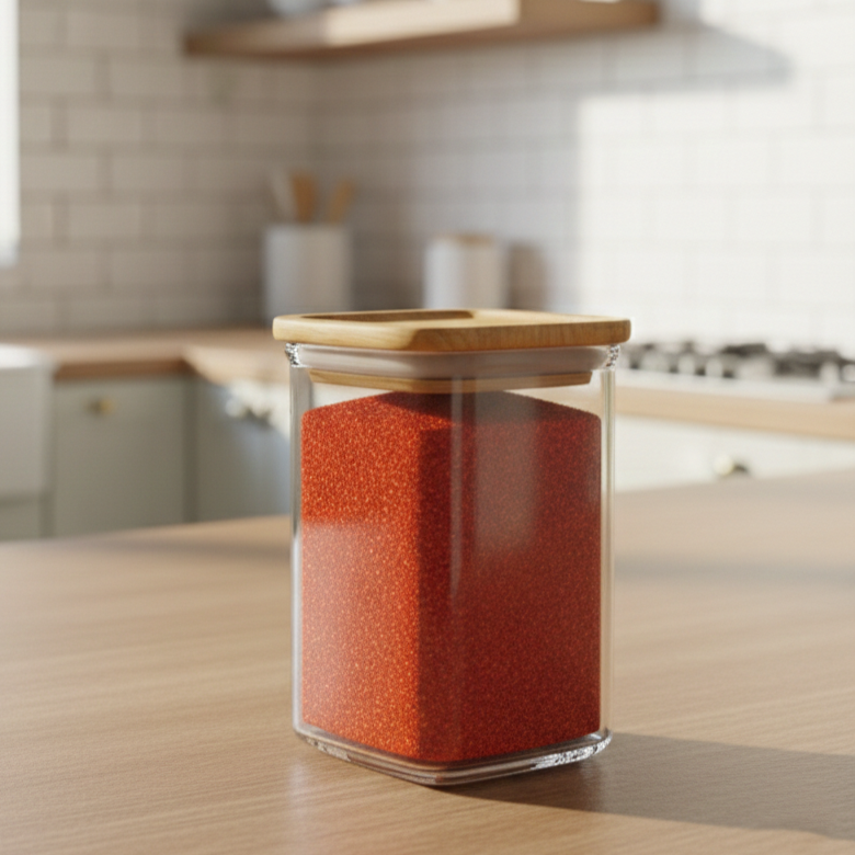 400ml Square Food Storage Jar with Wooden Lid (2198) by Limon - All-In-One Store Pakistan