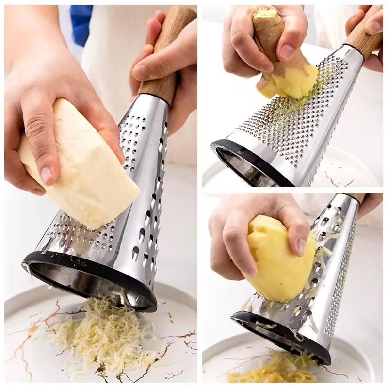 3-Sided Grater with Wooden Handle - All-In-One Store Pakistan