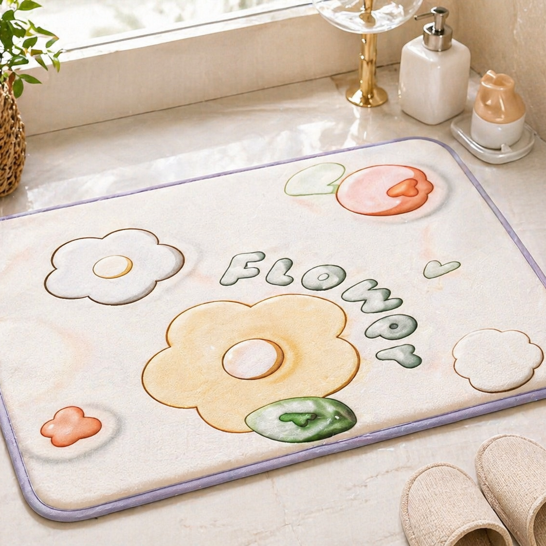 3D Blossom QuickDry Non-Slip Bath Mat - All-In-One Store Pakistan