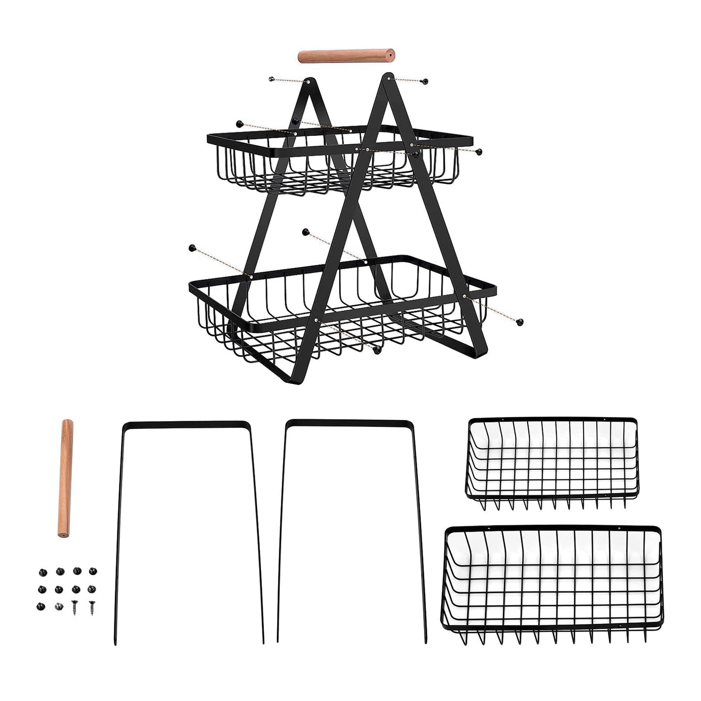 2-Tier Carry and Serve Fruit Basket by Matrix - All-In-One Store Pakistan