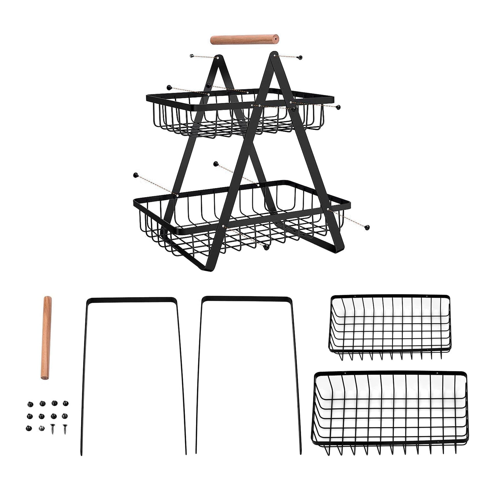 2-Tier Carry and Serve Fruit Basket by Matrix - All-In-One Store Pakistan