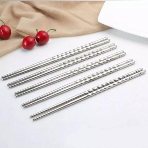 Stainless Steel Chopsticks (5 Pairs) - All-In-One Store Pakistan