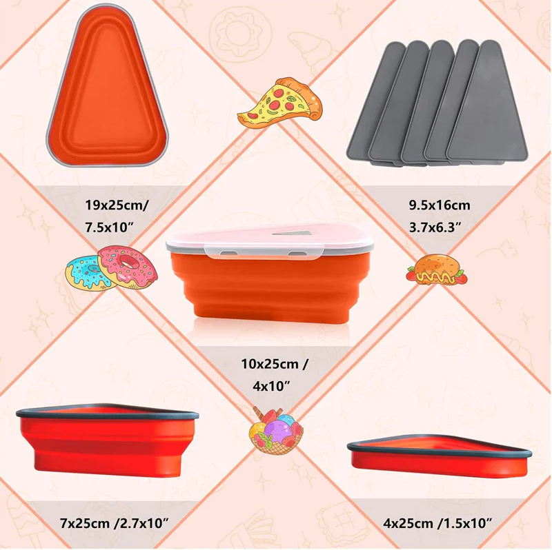 PizzaMate Reusable Storage Container with 5 Serving Trays - All-In-One Store Pakistan