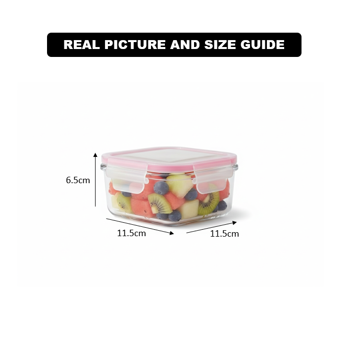 440ML Square Glass Container with Lid (2014) by Limon - All-In-One Store Pakistan