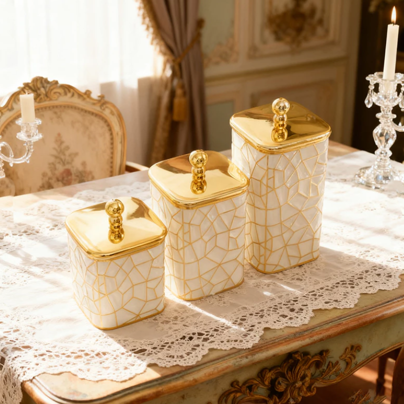 Fractured Gold Canister Trio - Solid - All-In-One Store Pakistan