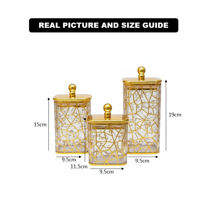 Fractured Gold Canister Trio - Transparent - All-In-One Store Pakistan