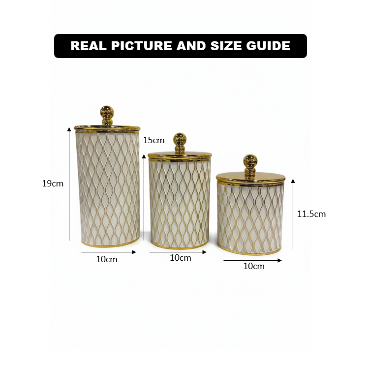 Wavy Canister Trio - Solid - All-In-One Store Pakistan