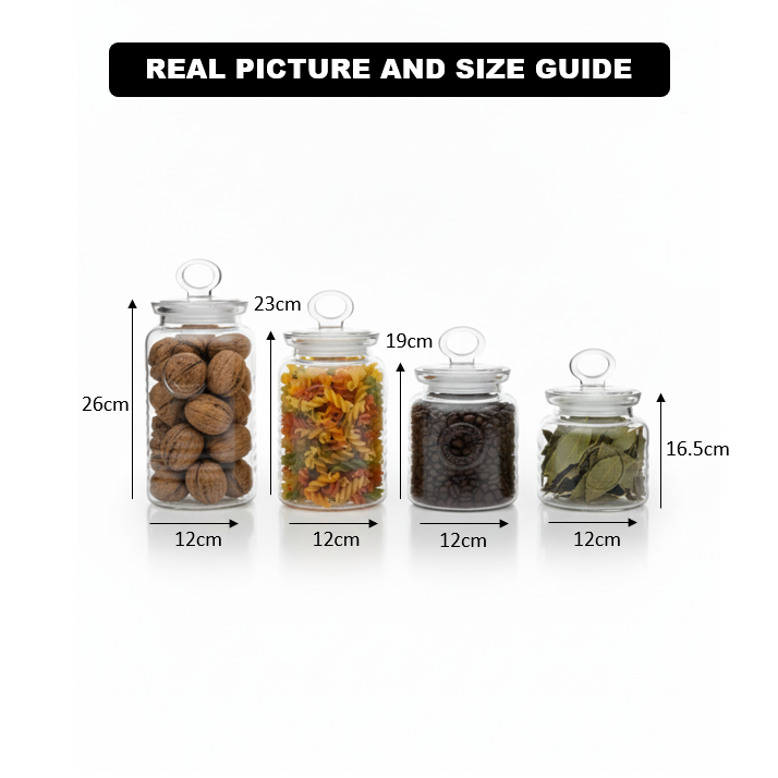3-Pcs Rustic Design Handmade Glass Canister Set by Limon - All-In-One Store Pakistan