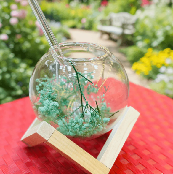 FloralSip Double Wall Tumbler with Wooden Base - All-In-One Store Pakistan