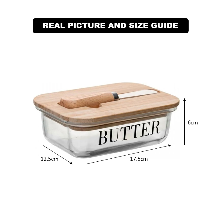 Rectangular Butter Keeper with Bamboo Lid & Knife - All-In-One Store Pakistan